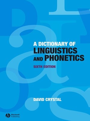 cover image of Dictionary of Linguistics and Phonetics